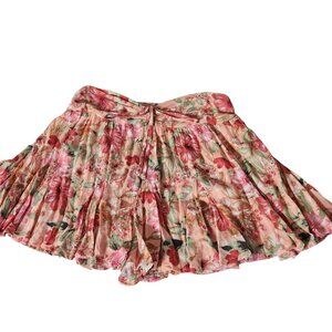 Heyson Floral Gauze Flare Skort with Ruched Waist - Boho Style